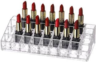 Tap2kaart 1PC Acrylic Multi Purpose Lipstick Cosmetic Makeup Holder Storage Vanity Box 24 Compartment Lipsticks Storage Stand Holder Vanity Box