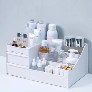 EBOFAB Cosmetic Makeup Organizer, Jewelry Storage Case, white desktop cosmetic box Lipstic, Brushes, Nail Polish, Jewelry, Makeup, Dressing table Vanity Box