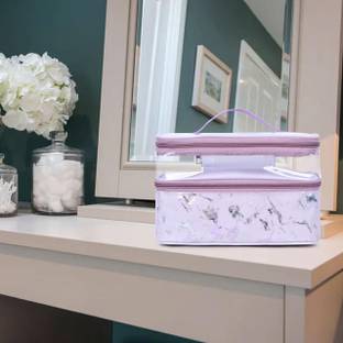 Riyansh Premium Quality Double Compartment Designer Bridal Multipurpose Mekeup Storage box Vanity Box