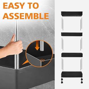Prizam Storage Cart 4 Tier Mobile Shelving Unit Organizer Rolling Utility Cart Cutlery, Jewellery, jewelry box, Makeup Box Vanity Box