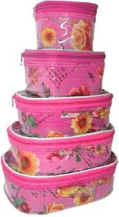 ultimatefashionista Set of 5 Pcs Toiletry Shaving Makeup Bindi Bangle Socks Hanky Storage pack of 1 Vanity Box makeup kit, jewellery box Vanity Box