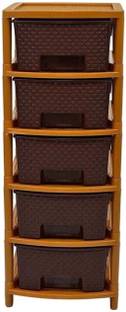 HUMBLE KART 5 Compartments Plastic Drawer