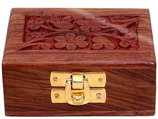 Shine Shopping Wooden Small Storage Box for Jewellery/ Gifts/ Showcase (Pack Of 1) Multi Purpose Vanity Box