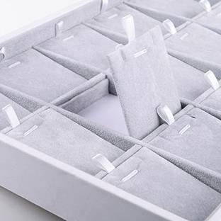 Triock 12 Grid Necklace Pendent Insert Card Tray Velvet Jewelry Organizer Trays Display, Show Piece Vanity Box