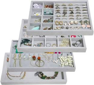Kesig Jewellery Boxes Jewellery Trays Organiser Stackable Jewellery Box(pack of 4) jewellery box Vanity Box