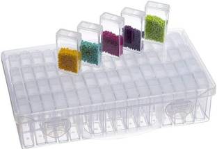 Aryamurti 64 Grid Clear Plastic Storage Box For Various Small Items 64 Grids Clear Plastic Storage Box Vanity Box