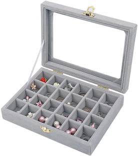 BUCKETLIST vb13 24 COMPARTMENTS - Each compartment can easily store 1-2 pairs of smaller earrings or 1 larger pairs ... so there's lots of storage space in this case! It can also hold chains, rings, cufflinks, etc., NO MORE MISPLACING RINGS & EARRINGS - With its neat compartments & trays this box will keep all your rings or cufflinks organized & displayed in one place. Vanity Box