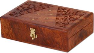 DigiRake Wooden Jewellery Box | Wooden Jewellery Organiser for Women Jewellery Vanity Box