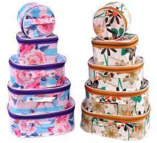 Akbar Enterprise KUM KUM AND PURPLE FABRIC 5 KIT VANITY BOX VANITY BOX Vanity Box