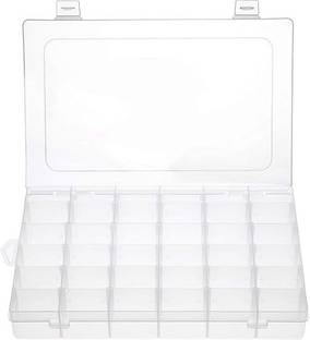 TINSUHG 36 Grids Clear Plastic Jewelry Box Organizer Storage Container no Vanity Box