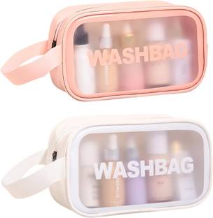 RRK IMPORT AND EXPORT RRK Clear Washbag Combo Eco-Friendly, Stylish, & Perfect for Travel Organization Organizes toiletries & cosmetics with eco-friendly, clear washbag design Vanity Box