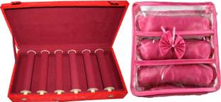 ultimatefashionista combo of 6 roll rod bangle box vanity box wooden bangle storage box makeup leather earring box red folder brocade jewellery kit vanity case jewellery bangle box vanity box vanity box Vanity Box