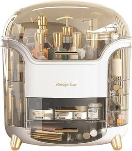 OXMEZA Dustproof Cosmetic Storage Box, girlfriend skincare organizer makeup organizer birthday gift Large Skincare Organizer Cosmetic Display Case Vanity Box