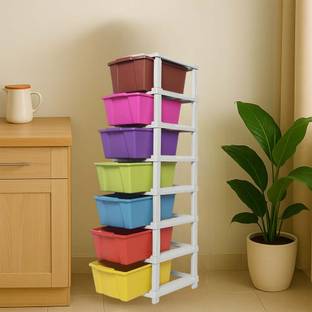 MAXTID 7 Layer MultiColor Plastic Cabinet for Multipurpose Storage Solution|Parlour Box Vanity Box