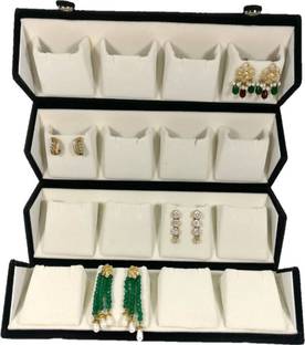 ultimatefashionista High Quality Velvet Large Earring Studs Tops Velvet Folder 16 Pairs Organizer Jewellery Vanity Box jewellery box Vanity Box