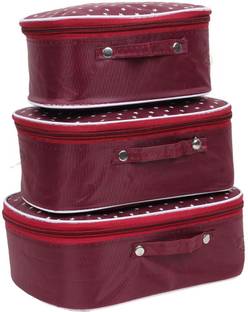 Rasafa Pack of 3 supreme Quality Vanity Box Cosmetic Box, Storage Case, Bangle Box, Makeup Kit Vanity Box