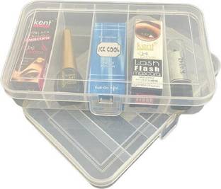 CSM Jewellery Case Organiser Multipurpose Plastic Storage Box with dividers 5 Grids, Transparent (Pack of 2 Boxes) jewellery, Segmentation, Organization, Visibility, Space-saving Vanity Box