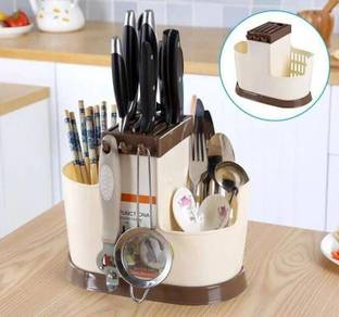 GaxQuly Multi-Functional Self Draining Chopstick Holder Kitchen Cutlery Rack Organizer forks, spoons, knives, condiments, kitchen gadgets, spatulas, utensils tools Vanity Box