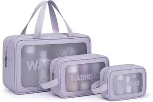 courvey bags 3Pcs Washbag Set, Wash Make Up Bag Waterproof Zippered Washbasg Bag, Vanity Box Function refers to the purpose of Vanity Box. Makeup, Makeup and Jewellery, etc. Vanity Box
