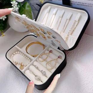 Ankit International Portable Jewelry Box Travel Jewelry Box, Mini Jewellery Box Display Storage Case, Bangle Box, Jewellery Organizers Storage Boxes for Rings Vanity Box