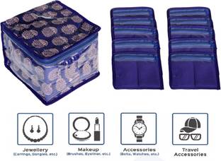 VYORA Make Up Pouch Jewellery Cosmetic Organizer for Women's Girl's Vanity Box Makeup Pouch, Jewellery Organizer, Cosmetic Bag, Toiletry Kit, Jwellery Vanity Box