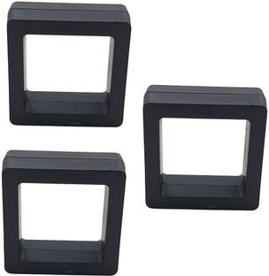 Sahiba Gems Black Gemstone Display Cabinet Clear Display Case 3D Floating Frame Display Box Gemstone Display, Coin Display, Jewellery Display Vanity Box