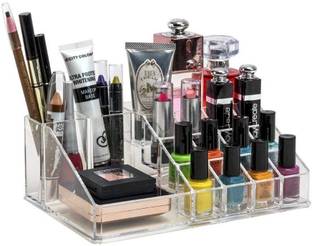 Wishbone 16 Compartment Cosmetic Makeup Jewellery Lipstick Storage Organiser Holder Box, 22Lx13Wx8H Vanity Box