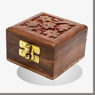 Mpire Wooden Beautiful Small Storage Box and Pouch bag for Jewellery/Gifts/Showcase Light Weight, Storage Vanity Box