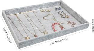 Triock Jewellery Empty Serving Tray Grey Multipurpose Tray 14*10 Inch Display Vanity Box