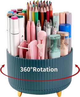 paythentic 360 Degree Rotating Desk Organizer, Pencil Pen Stationary Holder Stand for table storage organizer Vanity Box