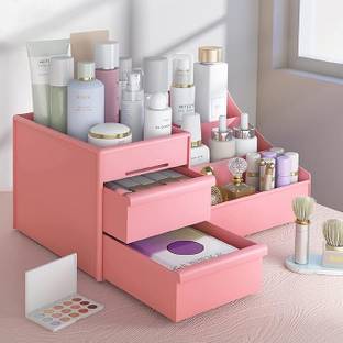 SHIV PLASTIC Cosmetic Organizer Box Drawers Storage | Make Up Organiser For Women Cosmetic Organizer, Modern Countertop Storage for Dressing Table Vanity Box