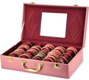 Galaxy Craft Pink Color Croco Design Five Rode Bangle Box angle 5 pipes Vanity Box