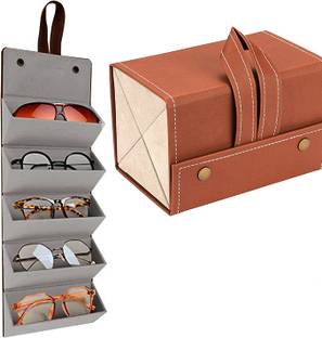 JD FRESH Sunglasses Organizer 4 Slots Travel Glasses Case Hanging Eyewear Holder Multipurpose Portable Sunglasses Organizer Vanity Box Vanity Box