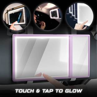 JCBL Accessories Portable Vanity Mirror For Cars with 3 Light Shades And In-Built Battery Vanity Box