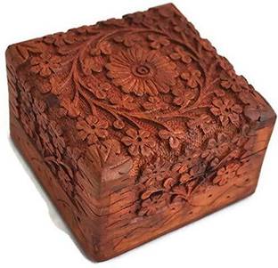 हबवुडन Jewelry Box Novelty Item, Unique Artisan Traditional Hand Carved रिंग बॉक्स के लिए वैनिटी बॉक्स