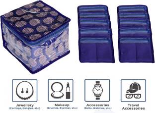 VYORA Make Up Pouch Jewellery Cosmetic Organizer for Women's Girl's Vanity Box Makeup Pouch, Jewellery Organizer, Cosmetic Bag, Toiletry Kit, Jwellery Vanity Box