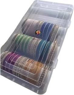 Ewings Multipurpose Plastic Storage Box with 4 Rods l Storing Box For Bangles for organizing your costly and favorite Bangles Vanity Box