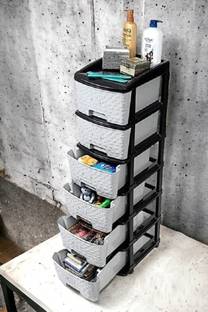 RISEM INTERNATIONAL Multipurpose Drawer Plastic Modular Chest Storage Organizer All Purpose 6XL Plastic Free Standing Chest of Drawers