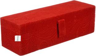 HOMESTIC Velvet Bangle Box|1 Rod Self Cut Work Bangle Organizer For Women|Red Jewellery Vanity Box