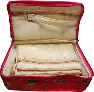 S Mark Jewellery pouch Multi Stored pouch with handle(W-26cm /L-18cm /H-6cm)(Pack of 1) 1 Vanity Box