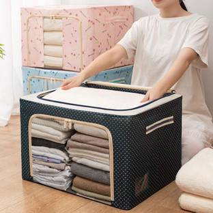 MOOZICO Oxford fabric Wardrobe Organizer, Storage Boxes for Clothes Zip Locked Vanity Box