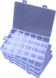 INDIKONB Plastic Organizer with 24 Slots for Craft & Jewelry Items Craft Items, Beads, DIY materials Vanity Box