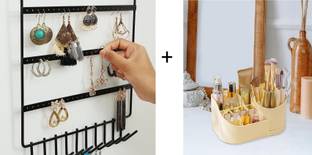 Value Adds presents a combo pack of 1 makeup box and 1 jhumka stand multipurpose use professional makeup Vanity Box