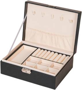 Merish Leather Portable Jewellery, Trinkets, Rings, and Bracelets Organizer For Women Jewelery Box Vanity Box