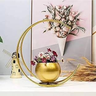 AYEZA HANDICRAFTS Moon vase Goldd Vase Filler