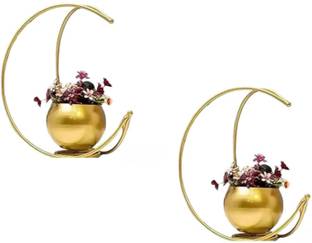 Wonder Art Impex Set of 2 Stylish Metal Vase - Durable and Versatile Home Decor Accent Piece Vase Filler