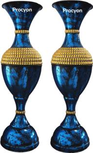 Procyon Decorative Purple Finish – Elegant Metal Flower Pot For Home Décor Pack of 2 Iron Vase