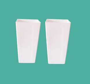 Decorzone Premium Decorative Designer Vases (Pack of 2) for Artificial Flowers and Plants Plastic Vase