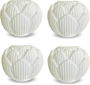 Decorzone 4 pcs Rose Shape premium flower pots vase Microfibre, Plastic Vase