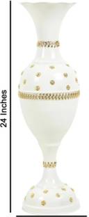 DC Craft Iron Vase (24 inch, White) Iron Vase